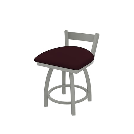 Holland Bar Stool Co 18" Low Back Swivel Vanity Stool, Nickel Finish, Canter Bordeaux Seat 82118AN005